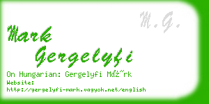 mark gergelyfi business card